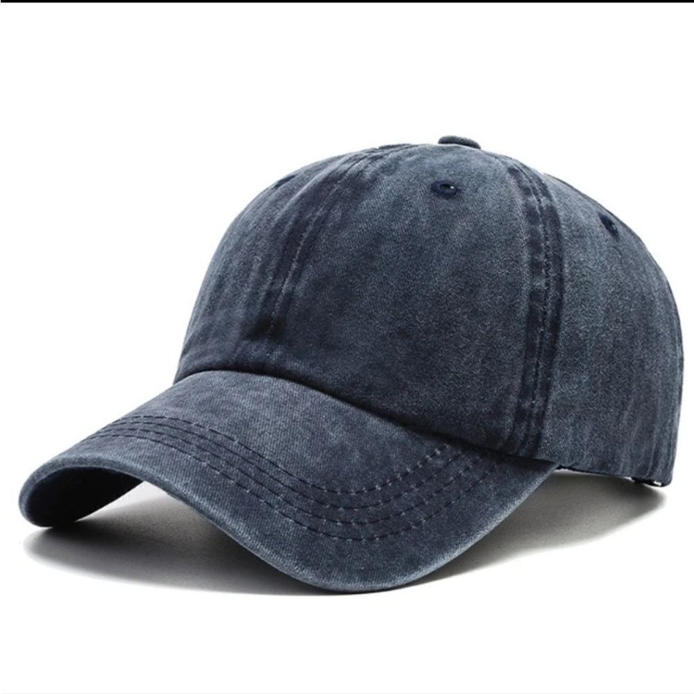 Navy blue vintage unisex baseball cap
